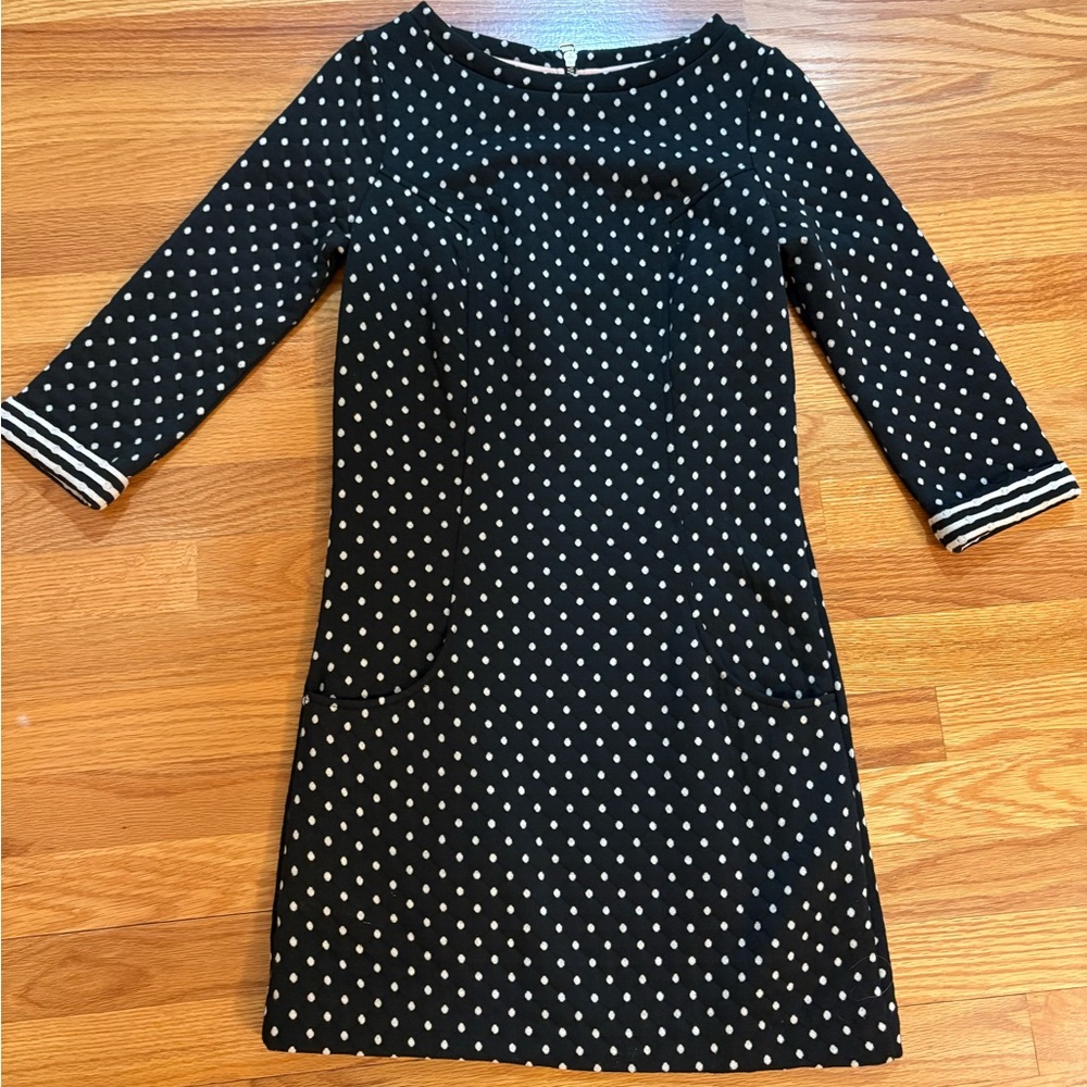 Boden Black and White Polka Dot Dress